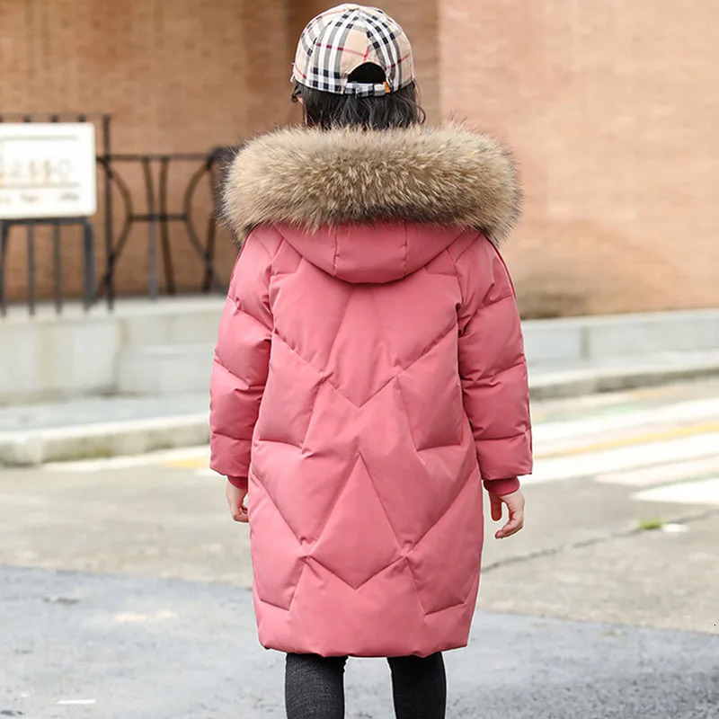 Down Coat Winter Jacket for Girls Children's Clothing Outerwear Overalls 413 Years Warm Clothes Kids Fur Teenage Cotton Parka 231027