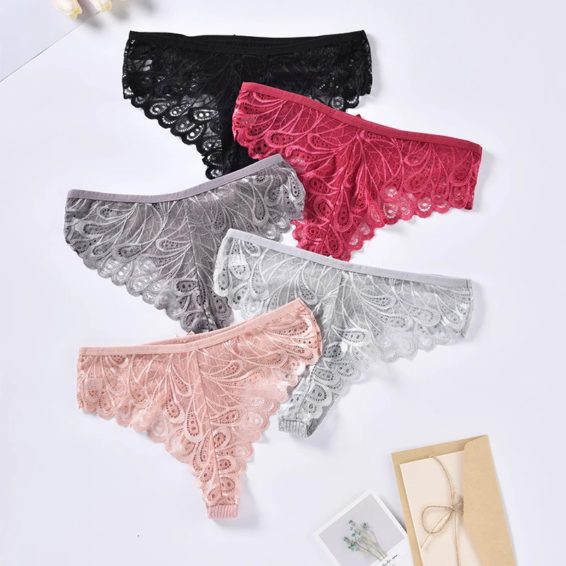Women's Panties 6Pcs S4XL Plus Size Women Underwear Sexy Lace Low Waist Thongs G String for Beautifule Lingerie Multi Pack 231027