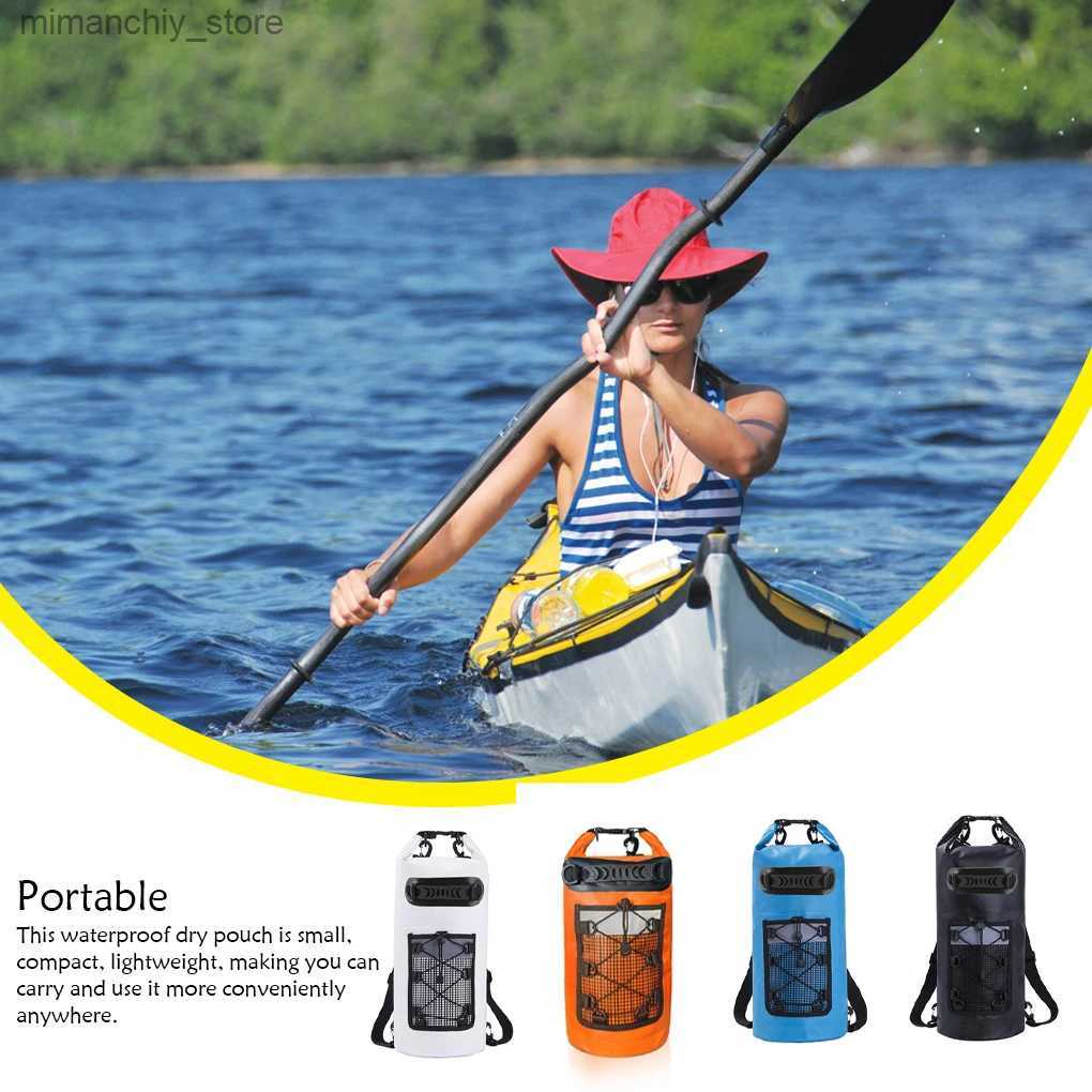 Outdoor Bags 20L Beach Swimming Bag Clothes Dry Bag Portable Waterproof Storage Pouch Organizer Swimming Drifting Kayaking Bags Water Sports Q231028