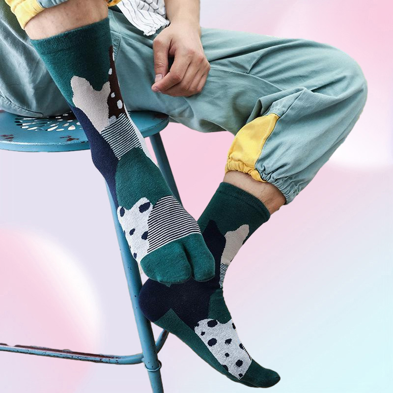 Men's Socks 5 Pairs/Men's Men Cotton Thick Japanese Style Kimono Flip Flop Sandal Split s Two Toe Tabi Geta With Print Drew2256478