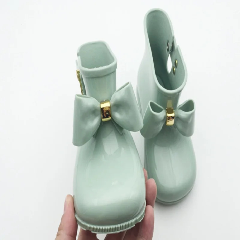 Boots Girls Rain Kids Waterproof Child Rubber PU Jelly Soft Solid Infant Shoes NonSlip Baby Black RainBoots Girl 231027