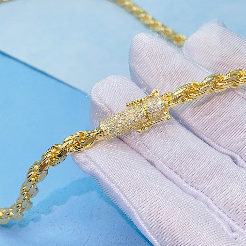 necklace cuban k chains men sterg 6mm wide twisted rope chain vvs moissanite pass dia tester necklaces for women designer jewelry gift