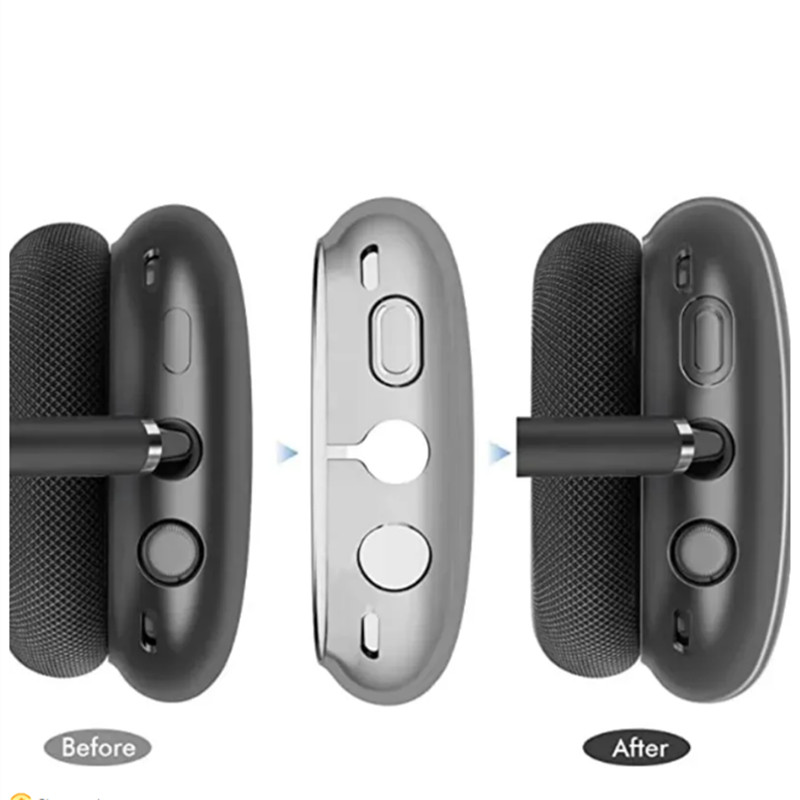 USA Stock Metal shell with ANC Air pro 3 4 Headband Headphone Accessories Transparent Silicone Waterproof Protective case podspro Max 2 Headphones cov