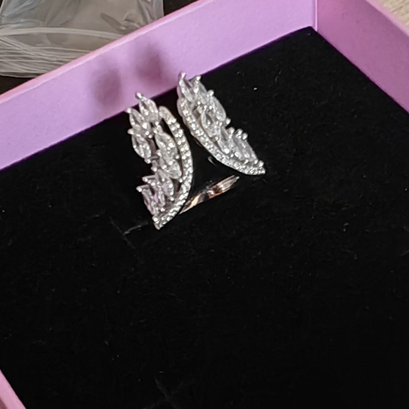 2023 Choucong Brand Wedding Rings Luxury Jewelry 925 Sterling Silver Marquise Cut White Topaz CZ Diamond Gemstones Angle Wings Women Bridal Ring Gift