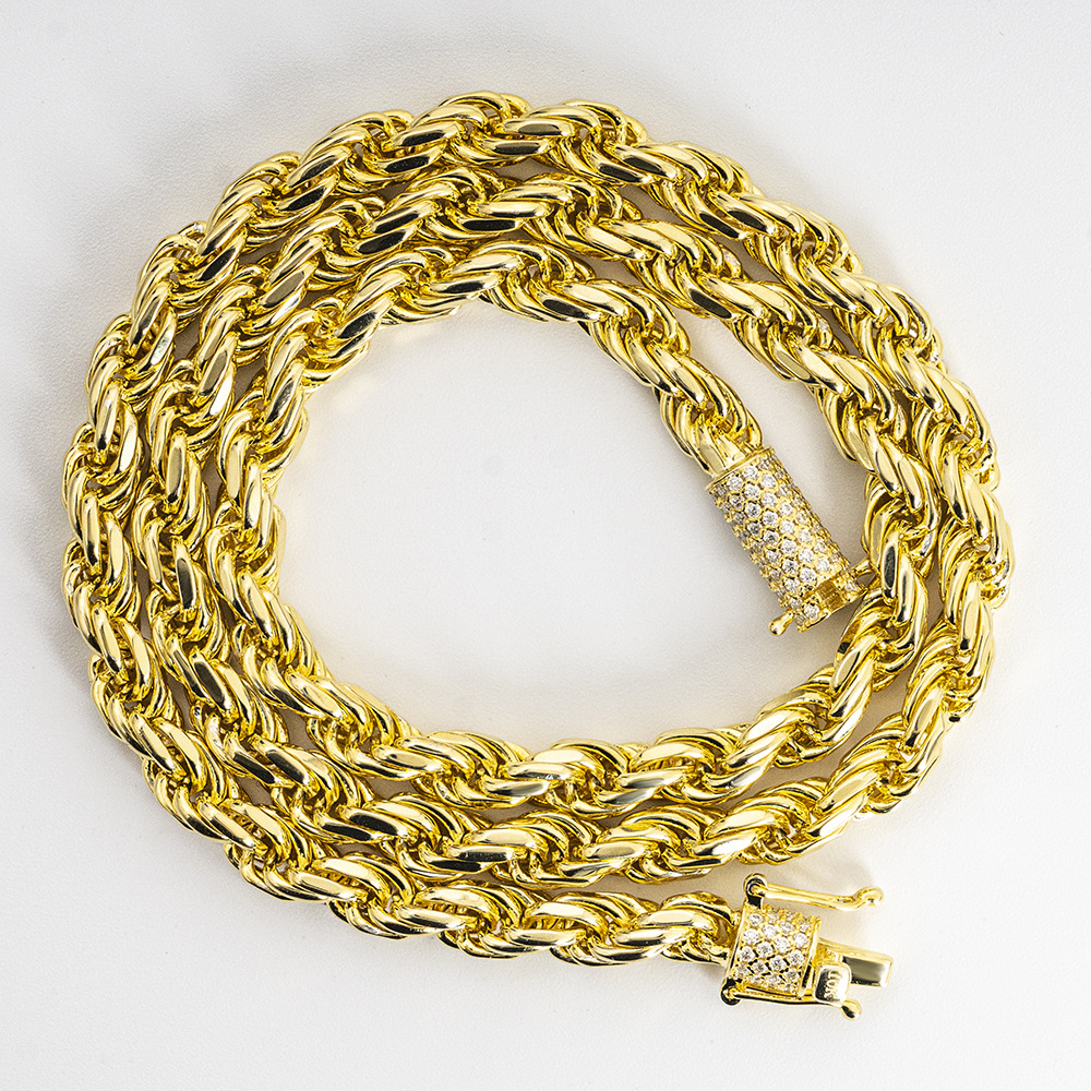 necklace cuban k chains men sterg 6mm wide twisted rope chain vvs moissanite pass dia tester necklaces for women designer jewelry gift
