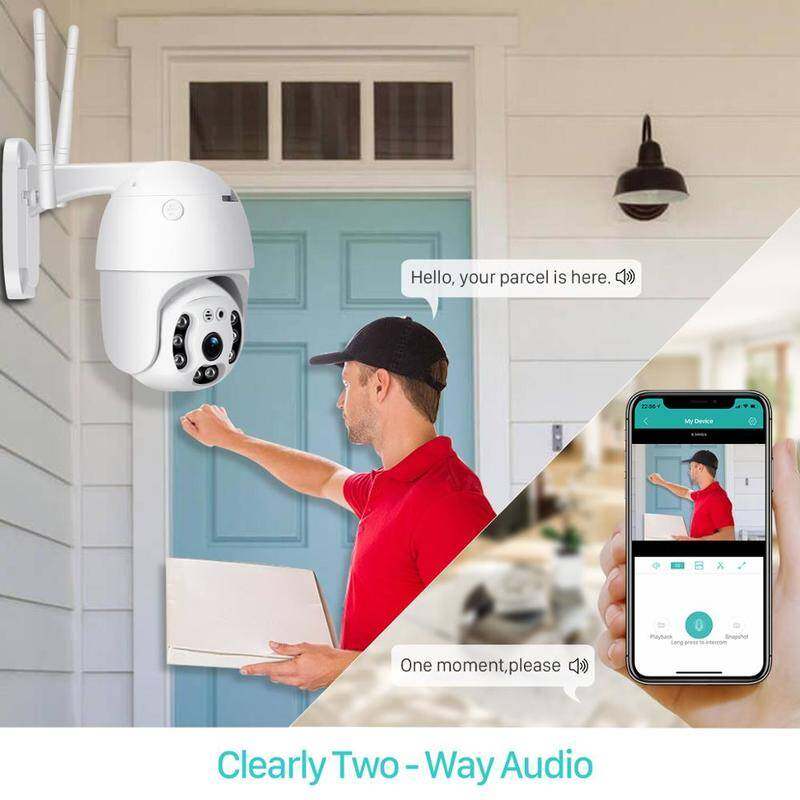 V380 1080P Security Camera WIFI Outdoor PTZ Speed Dome Wireless IP Camera CCTV Pan Tilt 4XZoom IR Network Surveillance P2P CAM