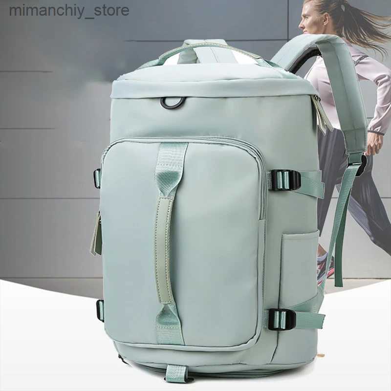 Outdoor Bags Fitness Bag Sports Backpack Man Women Sports Bag Portable Travel Backpack Handbag Dry Wet Separation Gym Bag w/ Shoe Compartment Q231028
