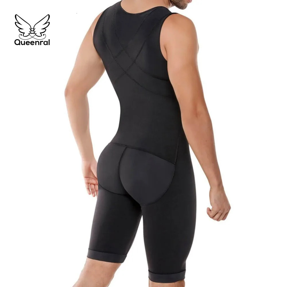 Men's Tracksuits Bodysuit Men Weight Loss Shapewear Full Body Shapers Slimming Plus Size Open Crotch Abdomen Shaper Waist Trainer Underwear S6XL 