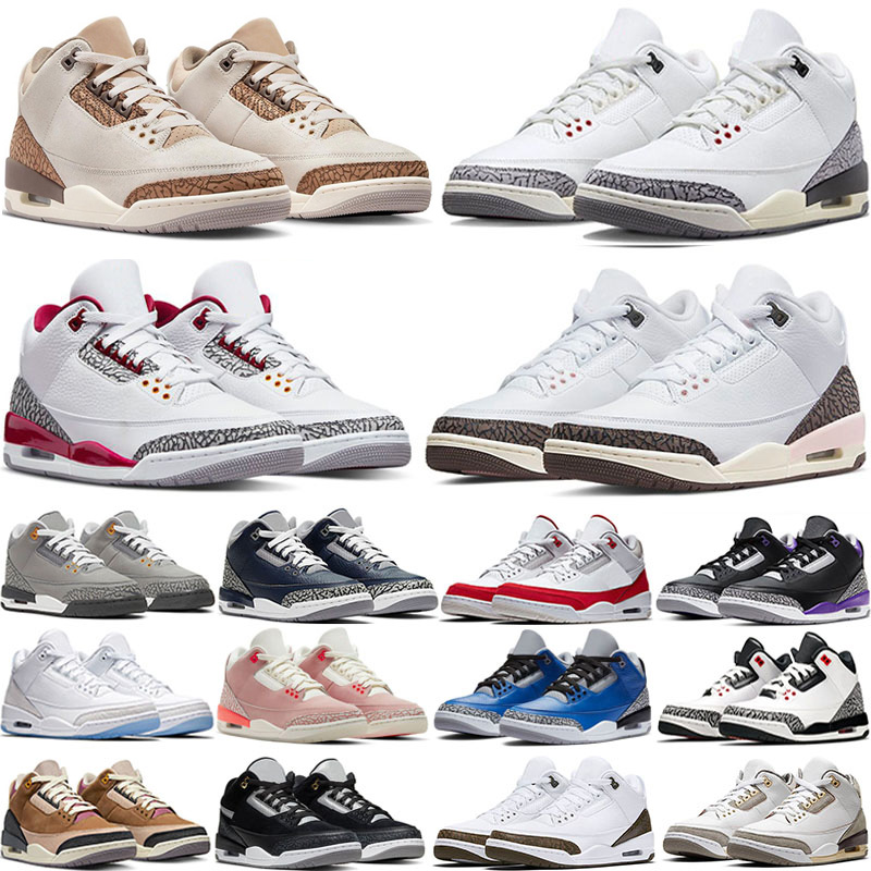 3 Men Basketball Shoes 3s Sneakers White Cement Reimagined Fire Red Cardinal Dark Iris Pine Green UNC Rust Pink Black Cat Wizards Mens Women Outdoor Sports