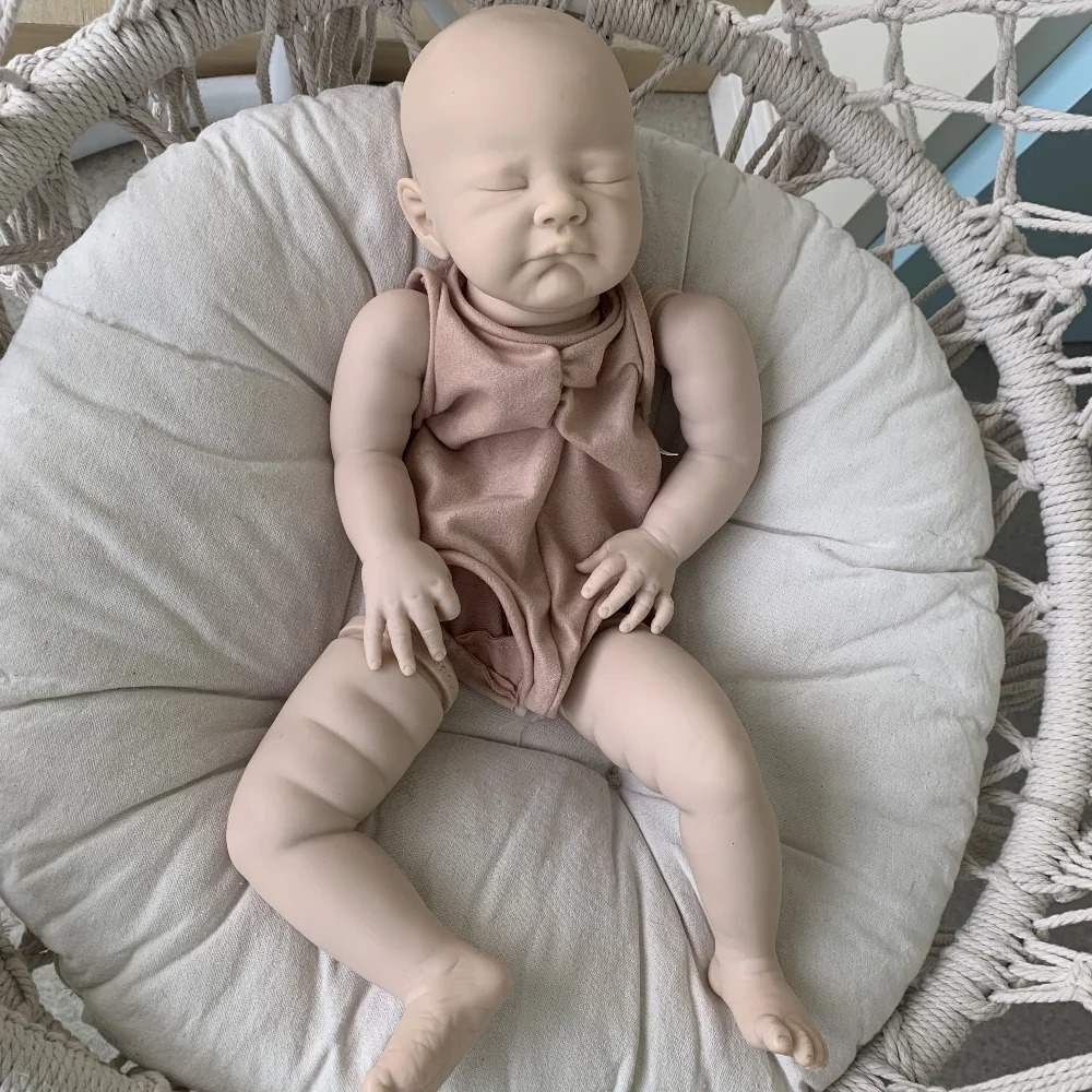 Dolls 22inches Reborn Doll Kit Sleeping Baby August with COA and Cloth BodyBebe Reborn Doll Mold Bebe Reborn Doll Kits 231027