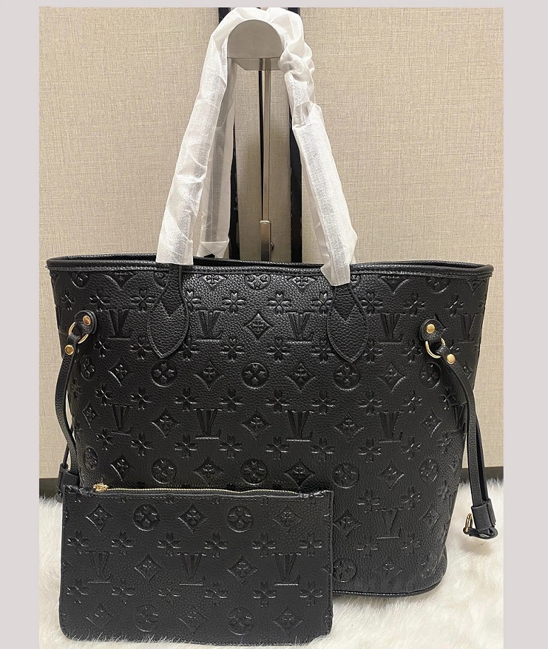 Designer Bag Naverfull Embossed Flower 2pcs Set Women Bags Handbag Shoulder Bags Louise Composite Viuton Lady vitton Tote Bag Female louisvuitton Coin Purse Wallet