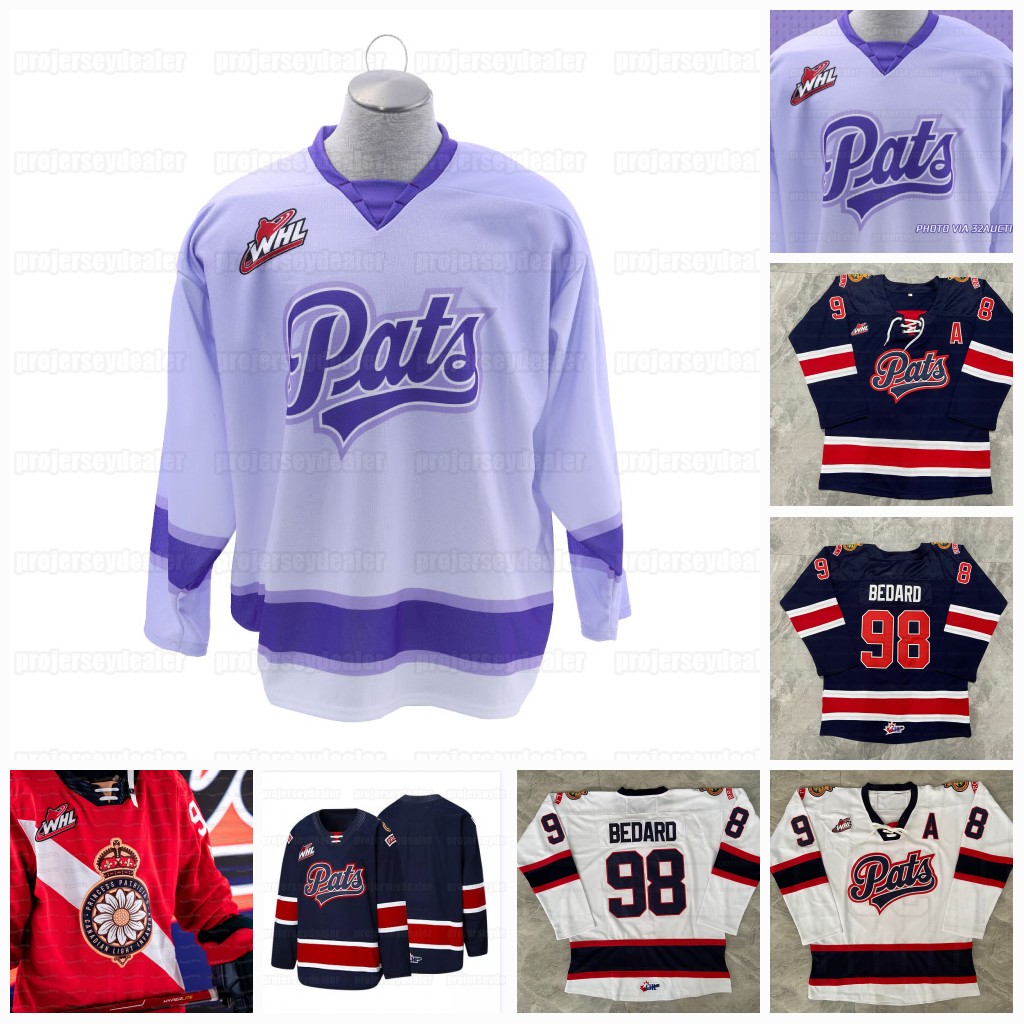 2023 WHL Regina Pats Hockey Jersey Connor Bedard Carter Massier Zack Smith Cole Carrier Carter Chorney Sloan Stanick Colby Wotton Jakob Brook Logan Nijhoff
