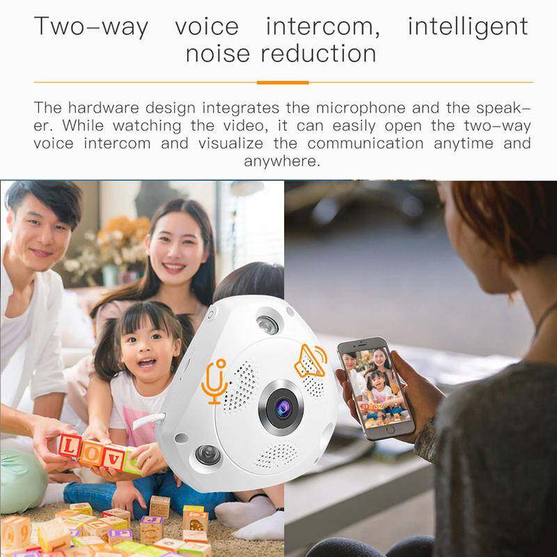 V380 360 Degree WiFi Camera IP Fish Eye Panoramic 1080P WIFI CCTV 3D VR Video Audio Remote Home Monitoring CCTV Security Camera