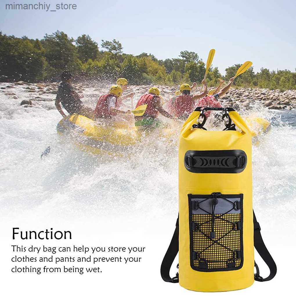 Outdoor Bags 20L Beach Swimming Bag Clothes Dry Bag Portable Waterproof Storage Pouch Organizer Swimming Drifting Kayaking Bags Water Sports Q231028