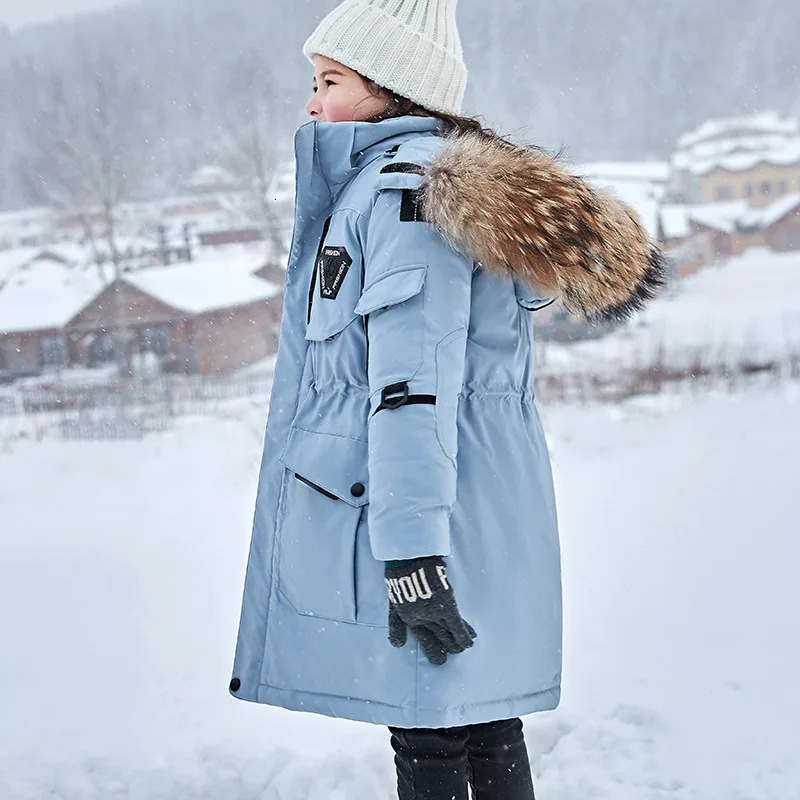 Down Coat OLEKID 30 Degree Russian Winter Boys Jacket Hooded Fur Collar Girls 514 Years Kids Teenage Snow Outerwear 231027