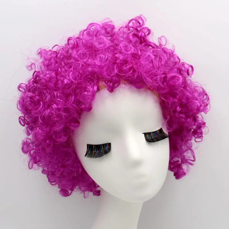 Party Hats Round Curly Wig Carnival Children Adult Explosion Hair Hat Children's Day Party Accessories Fluffy Funny Clown Fans Headgear 231027