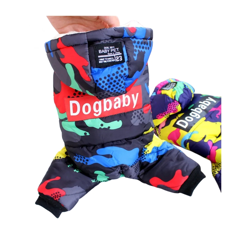 2025 new Apparel Winter Puppy Clothes Fashion Camo Printed Small Dog Coat Warm Cotton Jacket Pet Outfits Ski Suit for Dogs Cats Costume 2209