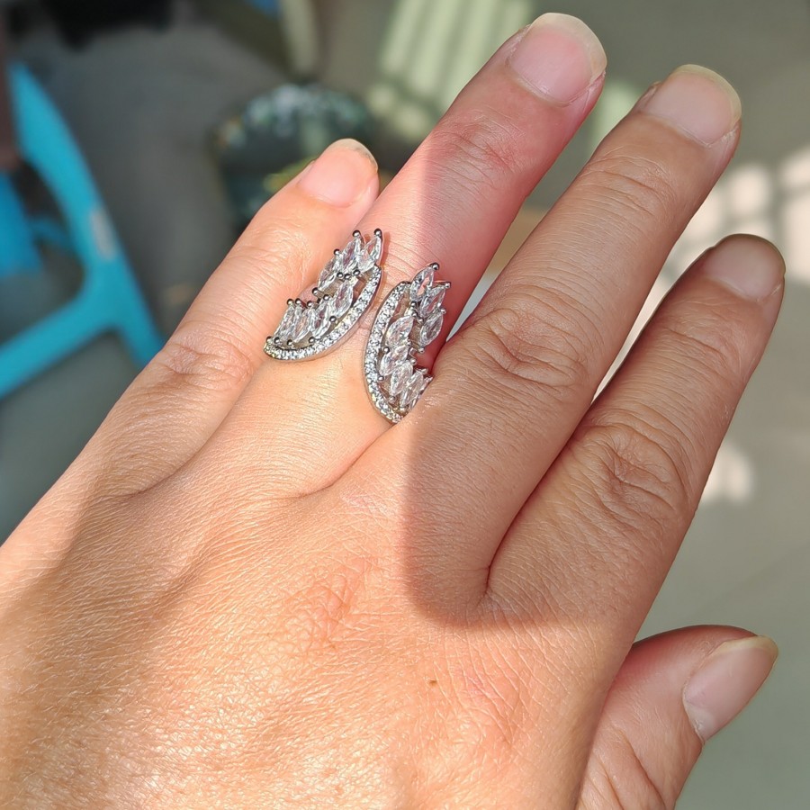 2023 Choucong Brand Wedding Rings Luxury Jewelry 925 Sterling Silver Marquise Cut White Topaz CZ Diamond Gemstones Angle Wings Women Bridal Ring Gift