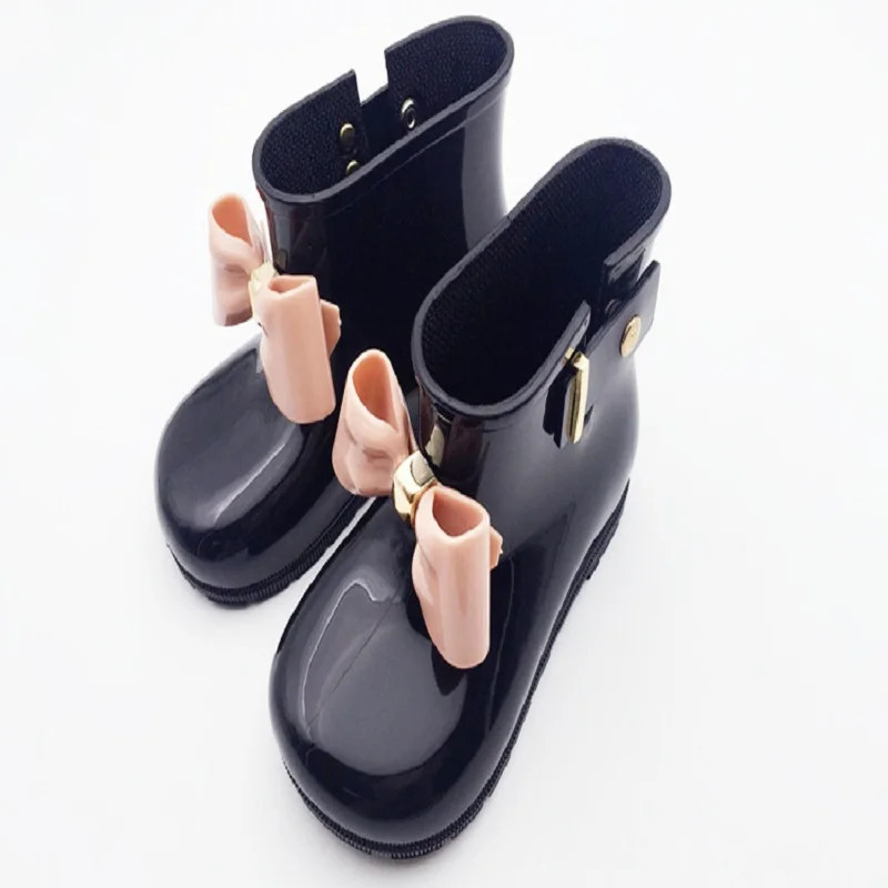 Boots Girls Rain Kids Waterproof Child Rubber PU Jelly Soft Solid Infant Shoes NonSlip Baby Black RainBoots Girl 231027