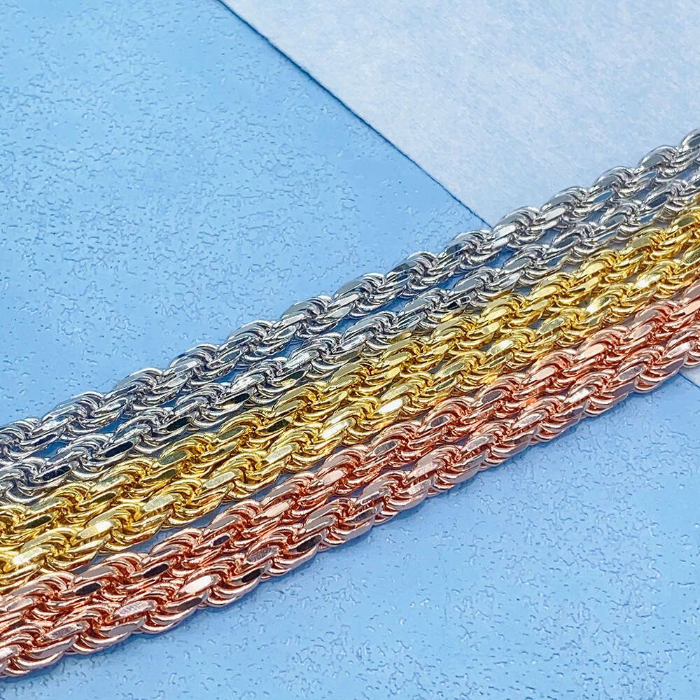 necklace cuban k chains men sterg 6mm wide twisted rope chain vvs moissanite pass dia tester necklaces for women designer jewelry gift