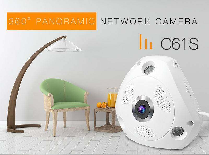 V380 360 Degree WiFi Camera IP Fish Eye Panoramic 1080P WIFI CCTV 3D VR Video Audio Remote Home Monitoring CCTV Security Camera