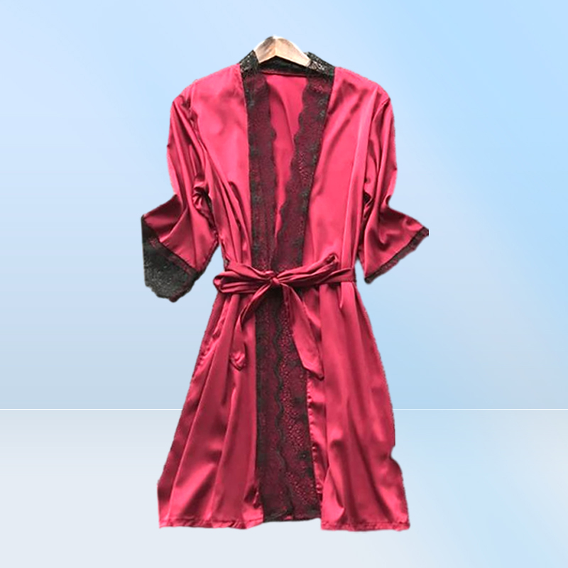 Women Pajamas Sets Satin Sleepwear Silk 4 Pieces Nightwear Pyjama Spaghetti Strap Lace Sleep Lounge Pijama With Chest Pads