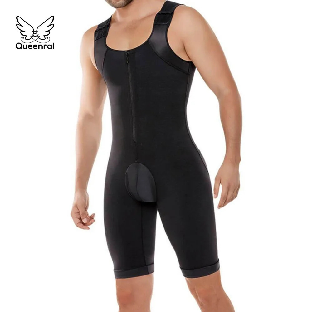 Men's Tracksuits Bodysuit Men Weight Loss Shapewear Full Body Shapers Slimming Plus Size Open Crotch Abdomen Shaper Waist Trainer Underwear S6XL 