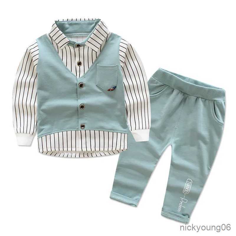 Clothing Sets new children's clothing set baby boy cotton t-shirt pants children set for spring boy cartoon clothes suits colors 1-4 R231028