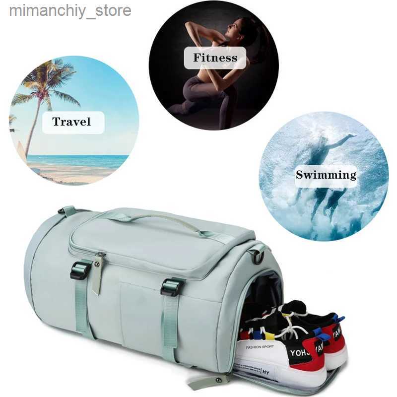 Outdoor Bags Fitness Bag Sports Backpack Man Women Sports Bag Portable Travel Backpack Handbag Dry Wet Separation Gym Bag w/ Shoe Compartment Q231028