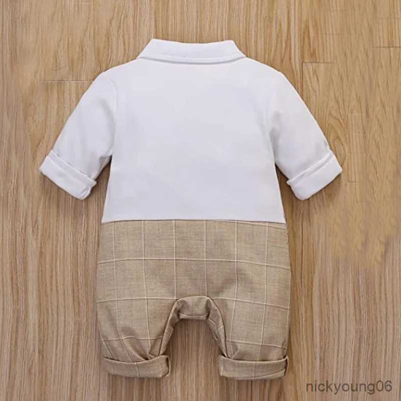 Clothing Sets Newborn Formal Anniversary Dress Boy Vest Infant Plaid Outfit Clothing Set Child Cotton Party Suit 3-24 R231028