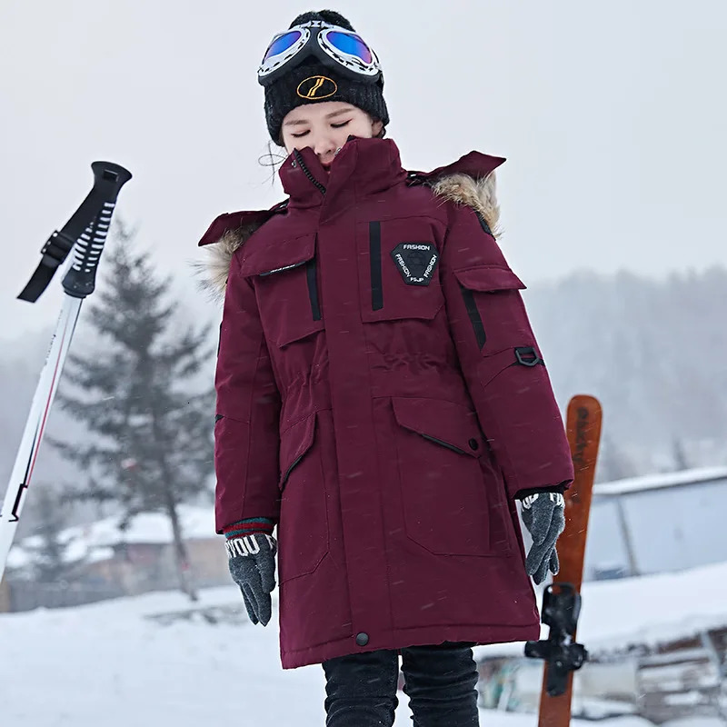 Down Coat OLEKID 30 Degree Russian Winter Boys Jacket Hooded Fur Collar Girls 514 Years Kids Teenage Snow Outerwear 231027