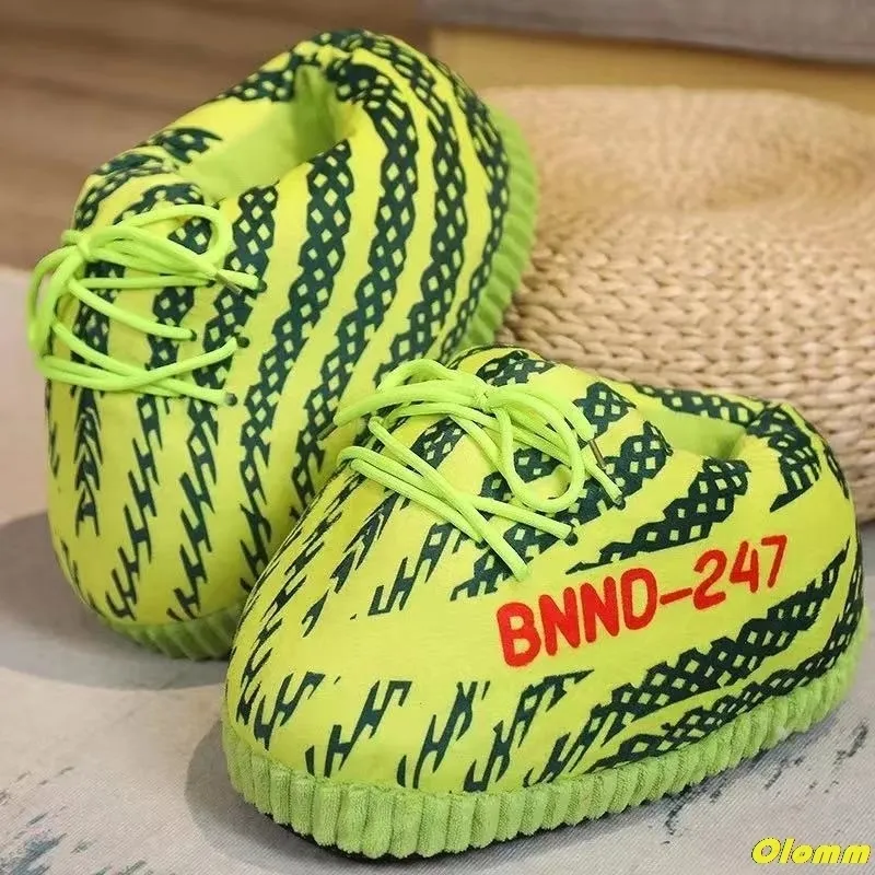 Winter Slippers Women/Men Cute Bread Shoes Women Warm Home Ladies Big Size 36-44 House Snug Sneakers Woman 220409