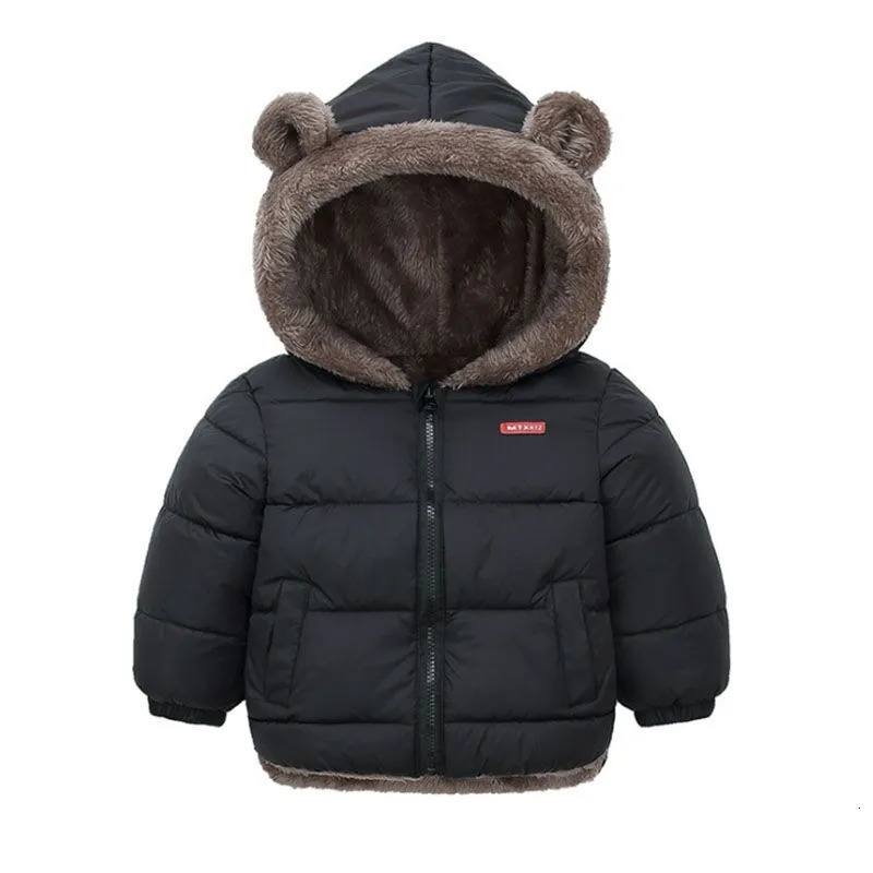 Jackets Cashmere Children Coat 2023 Autumn Winter Thicken Jacket Boys Girls Solid Color Hooded Kids Parka Outerwear 26 Years 231027