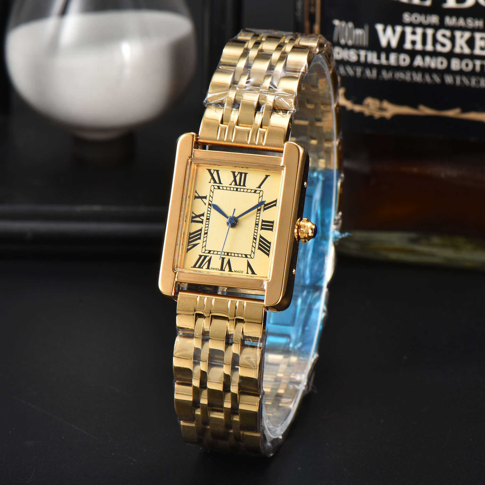Luxury Womens tank Square Watch Designer Watches Premium Quartz Movement Stainless Steel Bracelet Sapphire Glass Waterproof women Wristwatches