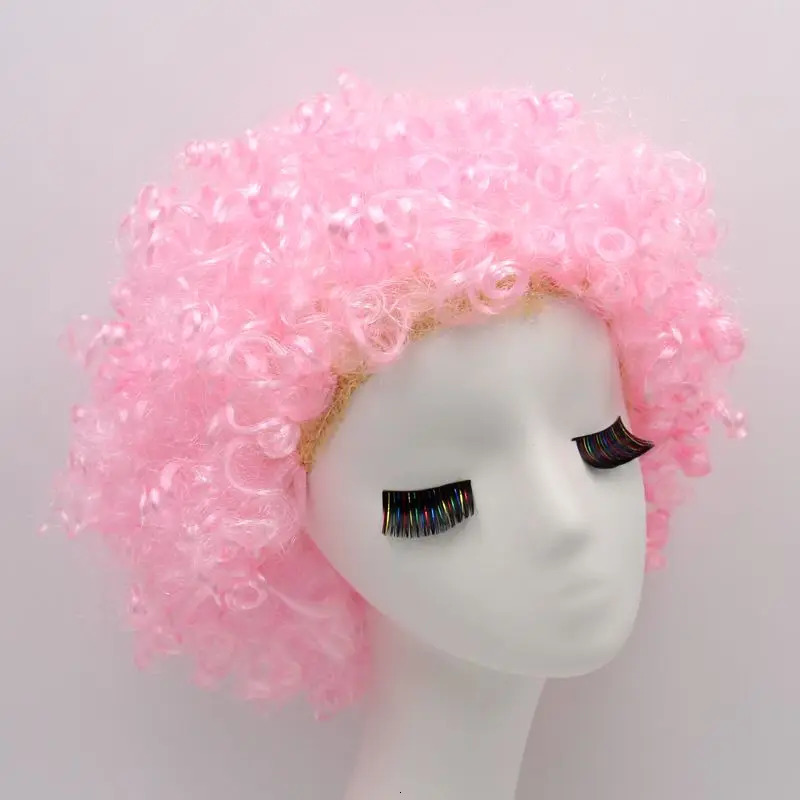 Party Hats Round Curly Wig Carnival Children Adult Explosion Hair Hat Children's Day Party Accessories Fluffy Funny Clown Fans Headgear 231027