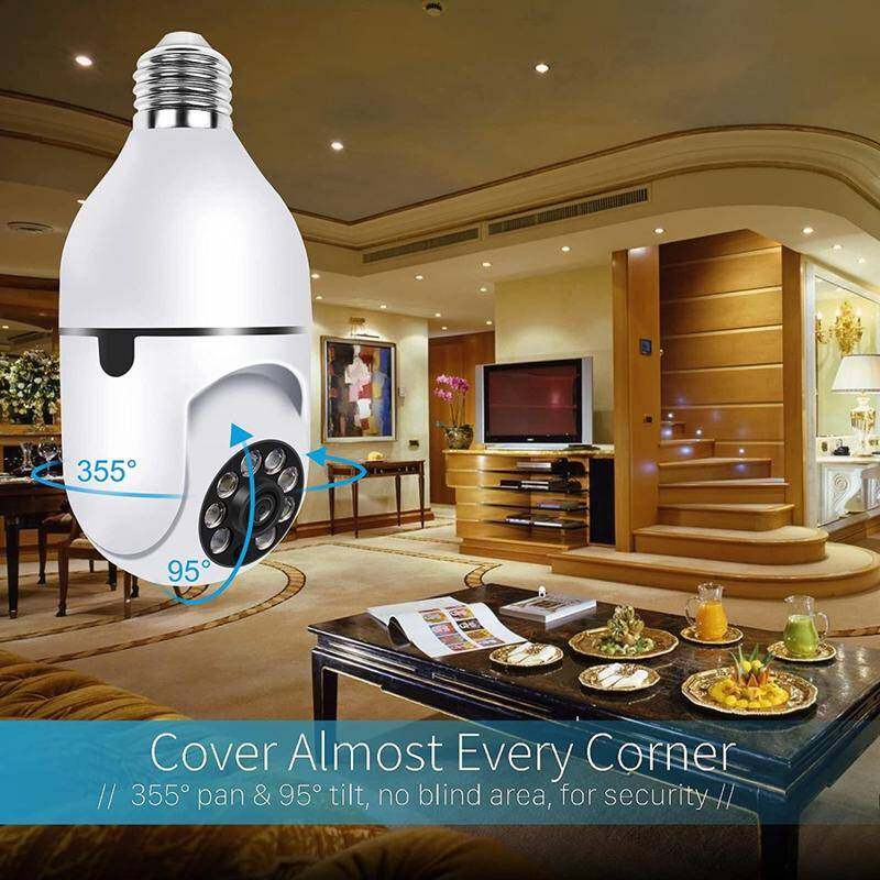 5G E27 LED Bulb Full HD 1080P Wireless Home Security WiFi CCTV IP Camera Two Way Audio Panoramic Night Vision