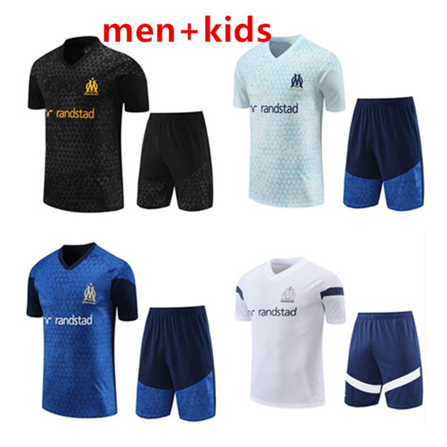 2023 2024 New Marseilles trascksuits soccer Jersey Men Training Suit 23/24 ALEXIS Olympique de MarseilleS Survetement Maillot Foot Short sleeves Sportswear