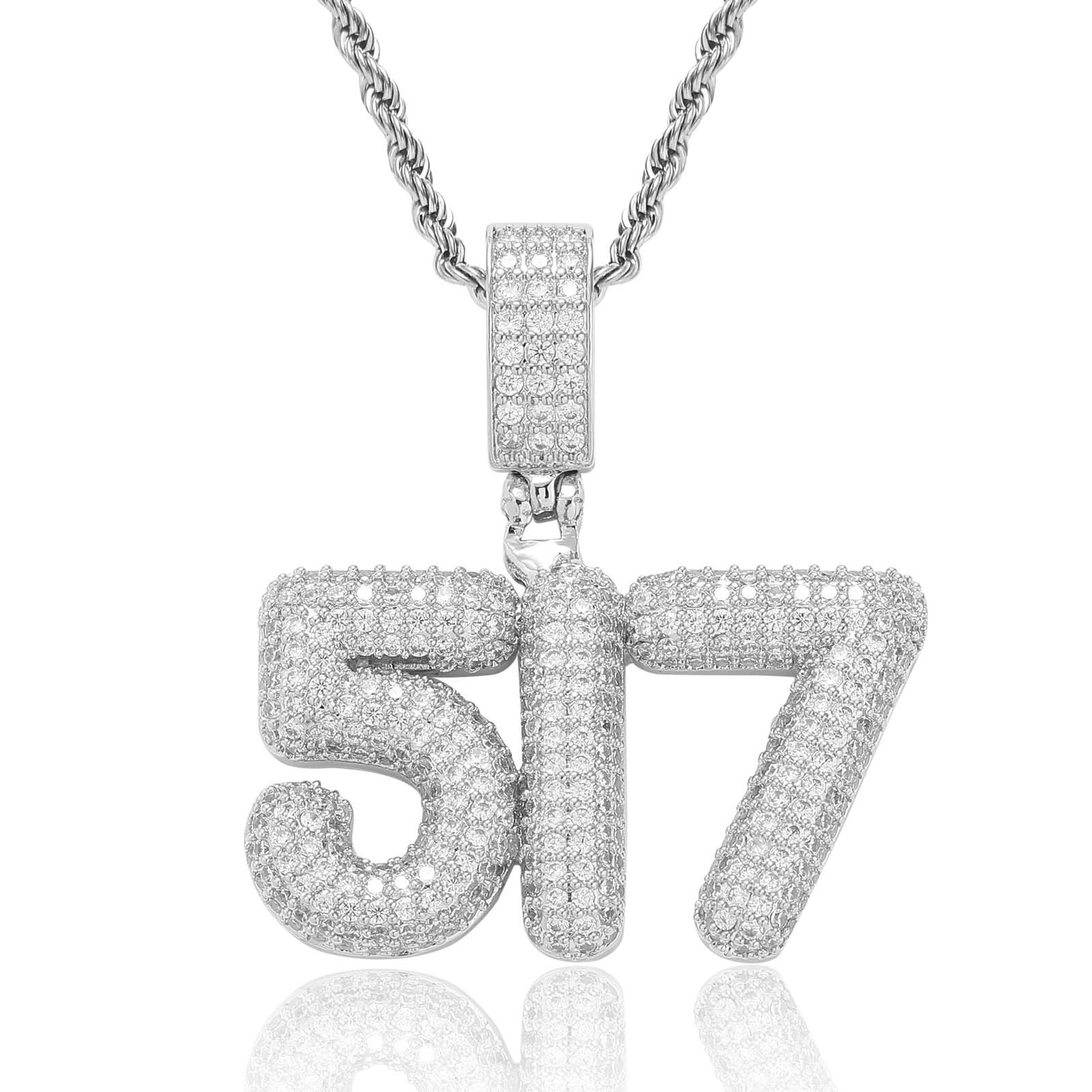 Hip Hop Charm DIY Gold Silver Color 0-9 Bubble Numbers Pendant Women Children Jewelry Gift
