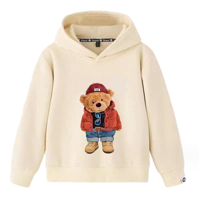 Pullover Spring Autumn Kids Cartoon Bear Hoodies Children Cotton Sweaters Boys Casual Sweatshirts 2-8 Years Y241115JMSM Y241115JMSM Y241115