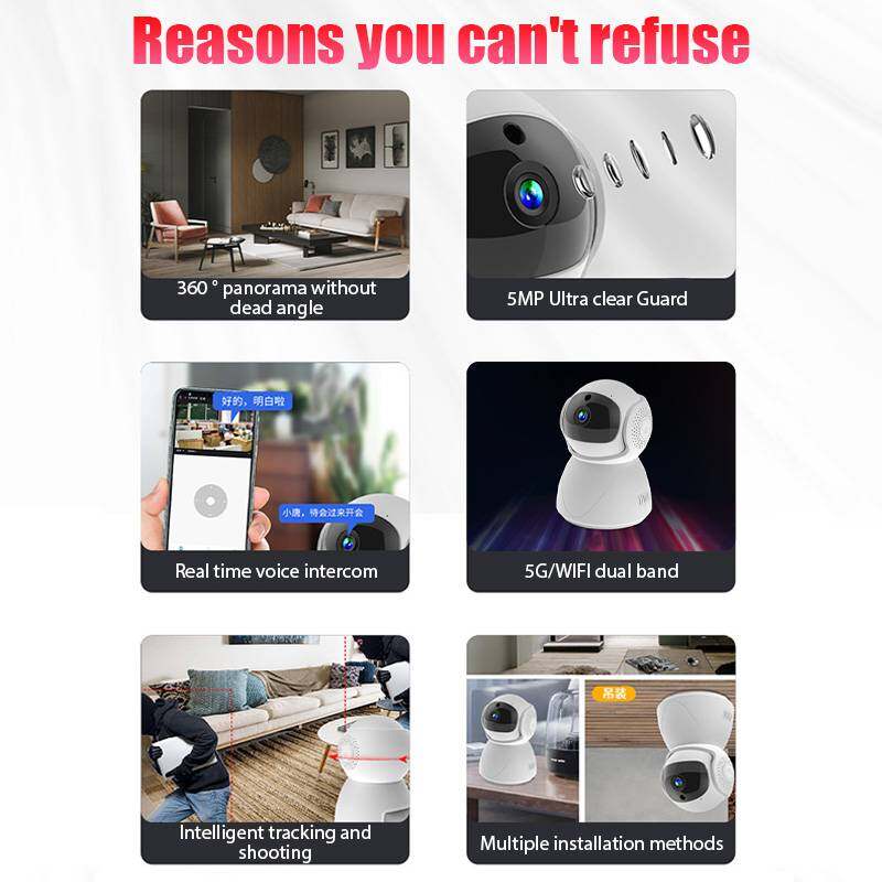V380 Wifi Camera Samrt USB 1080P Monitor Indoor Security 2MP CCTV Night Vision Auto Security Protection Camera Tracking