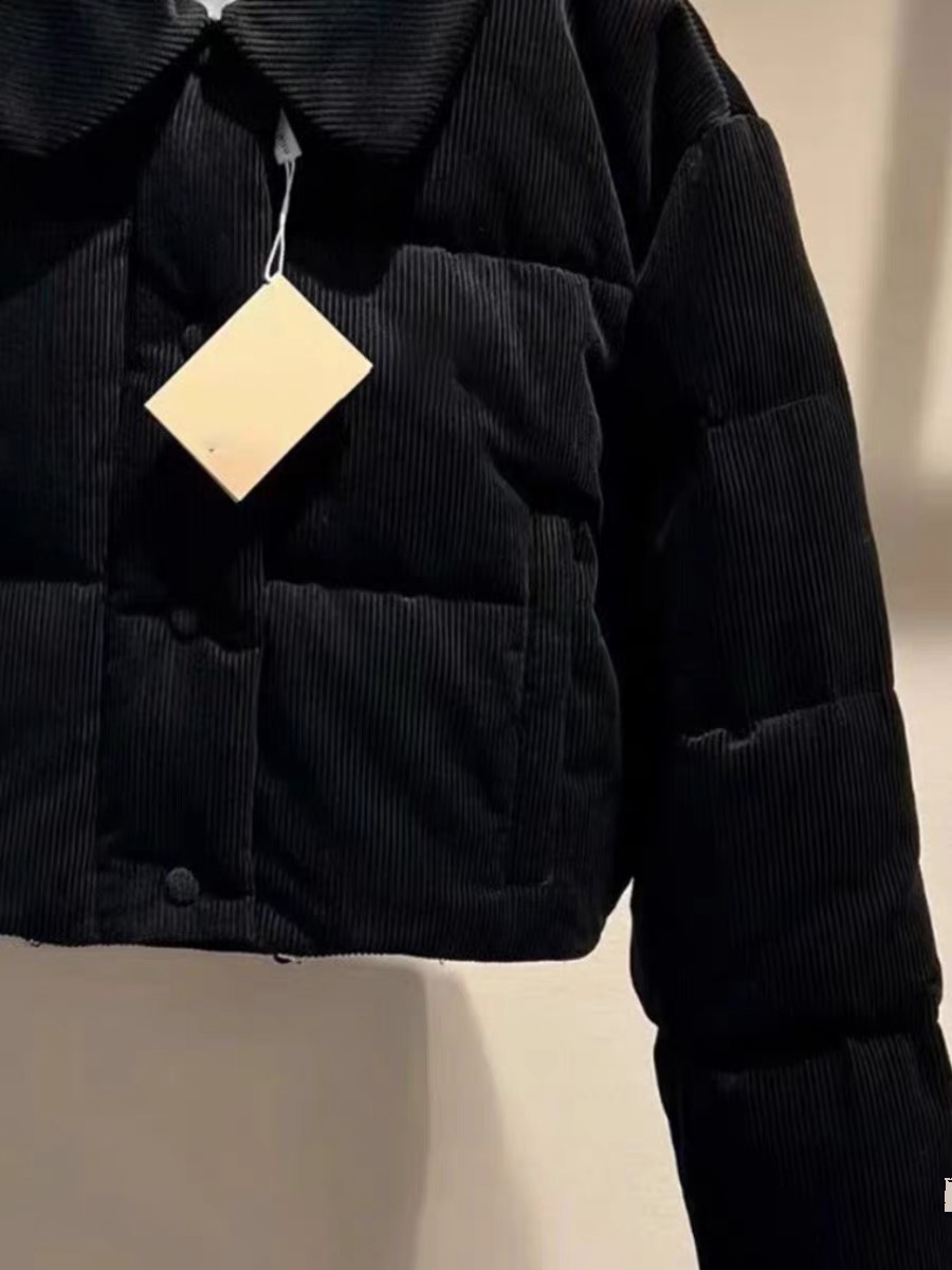 Feeling lapel velvet down jacket for women 2023 winter new m/iu short white duck down bread jacket thickened cotton jacket
