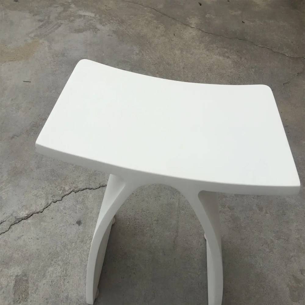 Bathroom Stool Modern Curved Design Furniture Bench Seat Acrylic Solid Surface Stone Chair RJ001