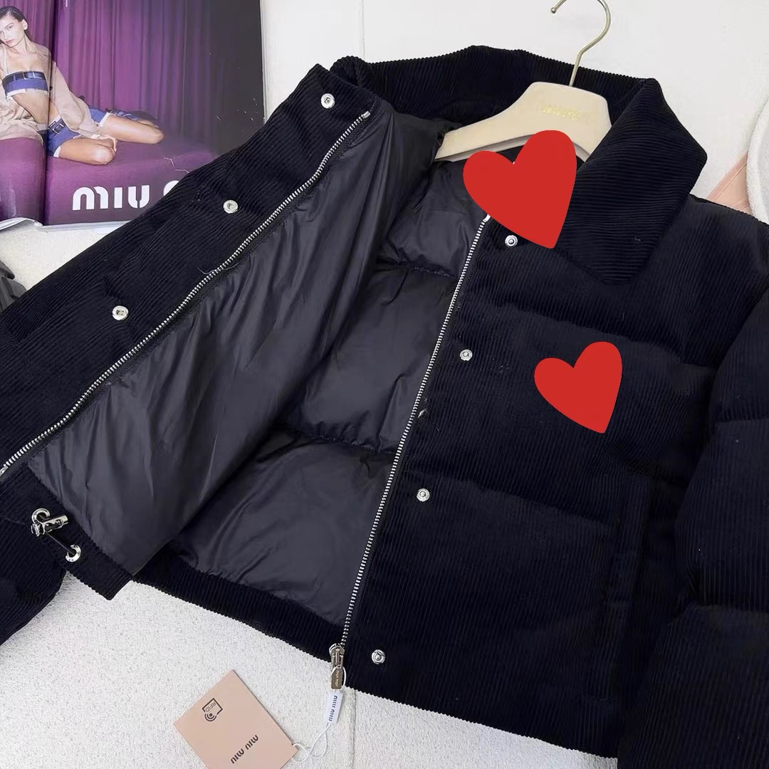 Feeling lapel velvet down jacket for women 2023 winter new m/iu short white duck down bread jacket thickened cotton jacket