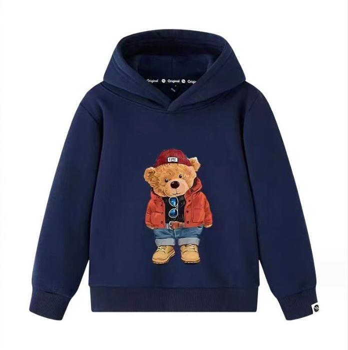Pullover Spring Autumn Kids Cartoon Bear Hoodies Children Cotton Sweaters Boys Casual Sweatshirts 2-8 Years Y241115JMSM Y241115JMSM Y241115