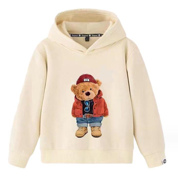 Pullover Spring Autumn Kids Cartoon Bear Hoodies Children Cotton Sweaters Boys Casual Sweatshirts 2-8 Years Y241115JMSM Y241115JMSM Y241115