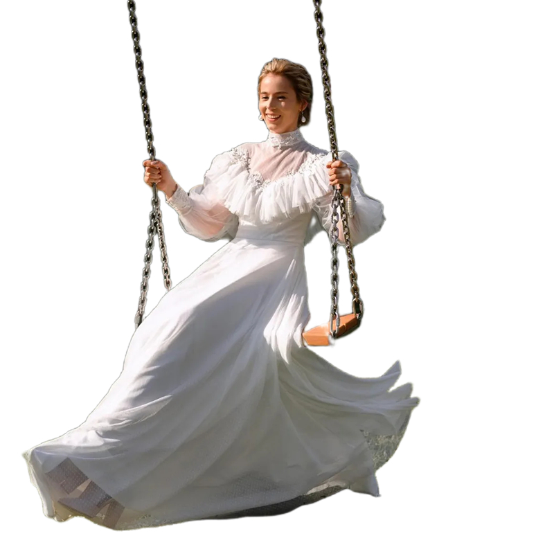 Princess White A Line Wedding Dress Vintage Victorian Bride Dresses High Neck Lace Appliques Pearls Beaded Long Sleeves Bridal Gowns 2024
