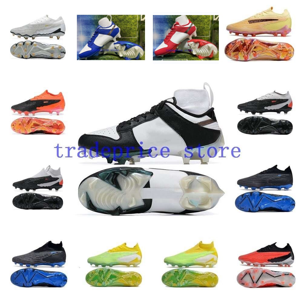 Mens Kids Black White Panda Cleats Youth Phantom Elite GX FG Football Boots Boys Girls Womens Soccer Shoes Low High Red Blue Green Pink Black Cleat Size US 3Y-13 EUR 35-47