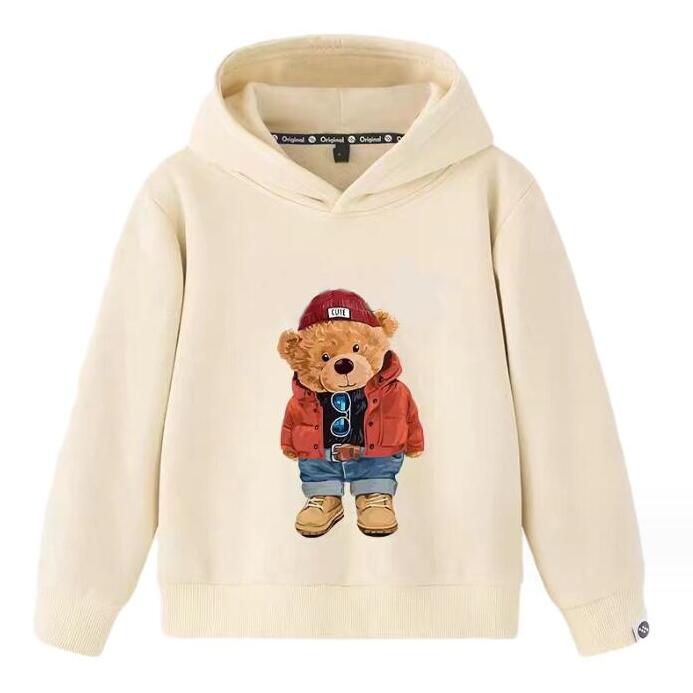 Pullover Spring Autumn Kids Cartoon Bear Hoodies Children Cotton Sweaters Boys Casual Sweatshirts 2-8 Years Y241115JMSM Y241115JMSM Y241115