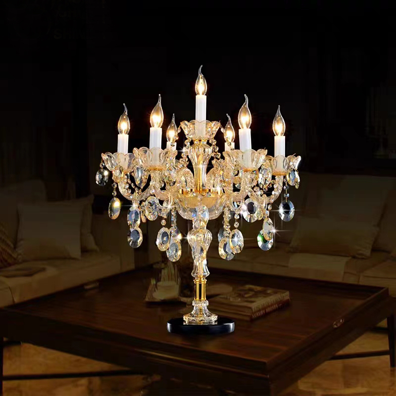 Candle Crystal Light Simple Wedding Room European Table Lamp Luxury Living Room Bedroom Bedside Creative Study Desk Lamp