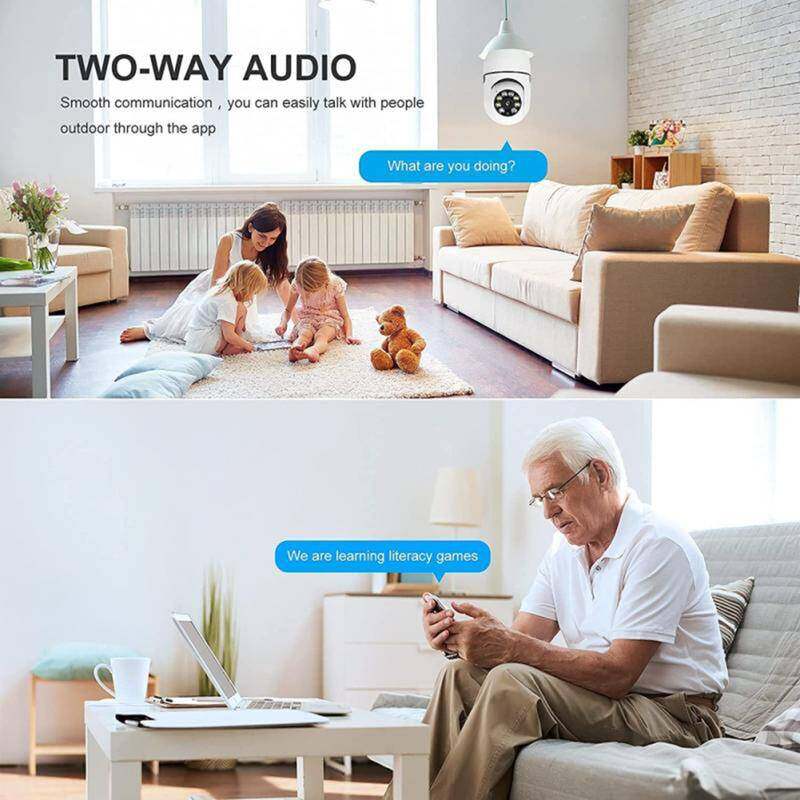 5G E27 LED Bulb Full HD 1080P Wireless Home Security WiFi CCTV IP Camera Two Way Audio Panoramic Night Vision